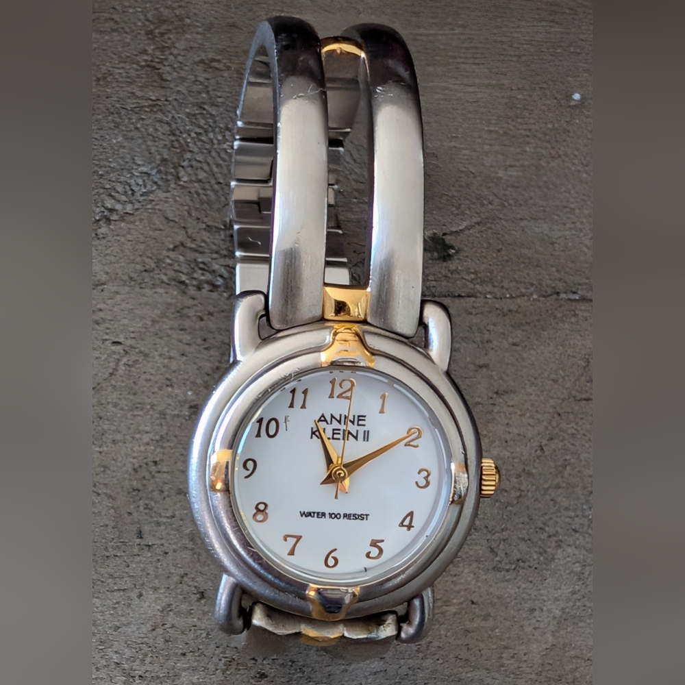 Anne Klein Two-Tone Silver and Gold Watch In Working Condition - Picture 7 of 8